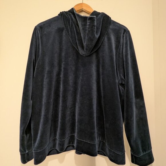 Lauren Ralph Lauren Navy Velvet Luxury Hoodie - Picture 7 of 11
